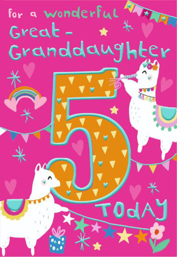 Picture of FOR A WONDERFUL GREAT GRANDDAUGHTER 5 TODAY CARD